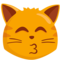 Kissing Cat Face With Closed Eyes emoji on Messenger